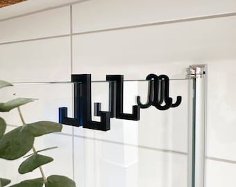 Crochets de douche pour parois en verre - unilatéral ou double face - pour toutes les épaisseurs de verre courantes - crochets - design amélioré