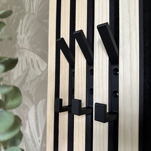 6 Stück Doppelhaken Schwarz Für Akustikpaneele - Garderobenhaken 13mm