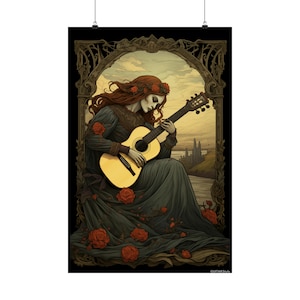 Heavy Metal Poster Digital Download Guitar Art For Heavy Metal Fan Gothic Poster Gift For Goth  Wall Art For Living Room Decor