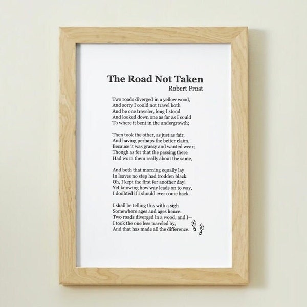 The Road Not Taken by Robert Frost - Digital Printing Poem