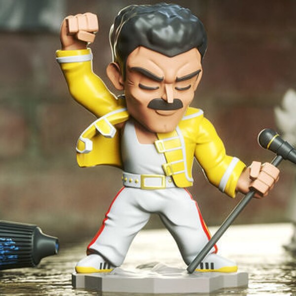 Freddie Mercury 3d Printed Hand Painted Figure Freddie Mercury Hand Made Statue 3D printing High Quality Fan made Statue 3d Figure Funko Pop