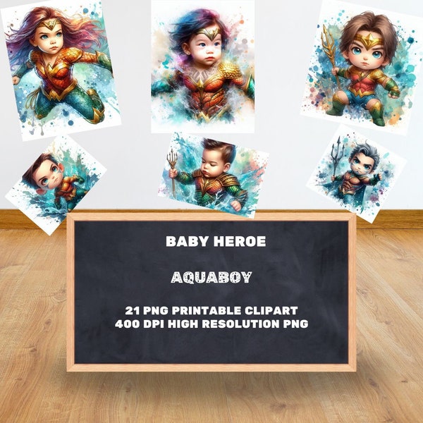 Baby Aquaboy Superhero High quality digital PNG Aquaman Print Digital Print Aquaman Poster Printable Kids PNG Aquaman Movie Print.