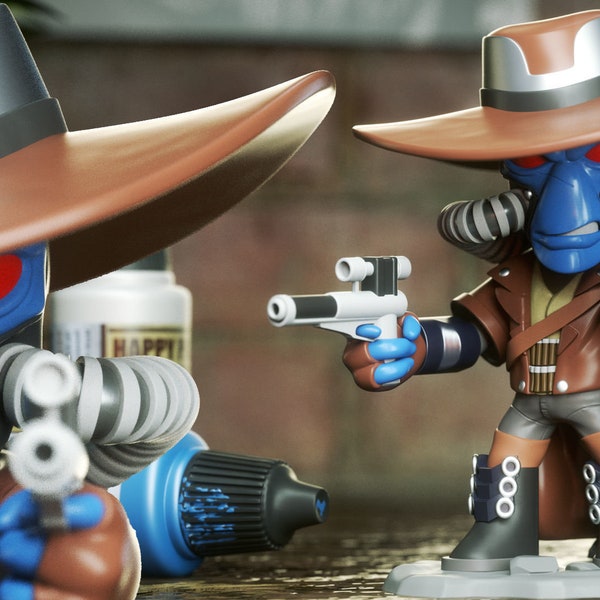 Cad bane 3d Printed Hand Painted Figure fanart Cad bane Hand Made Statue Cad bane3D printing High Quality Fan made Statue Bane 3d Figure