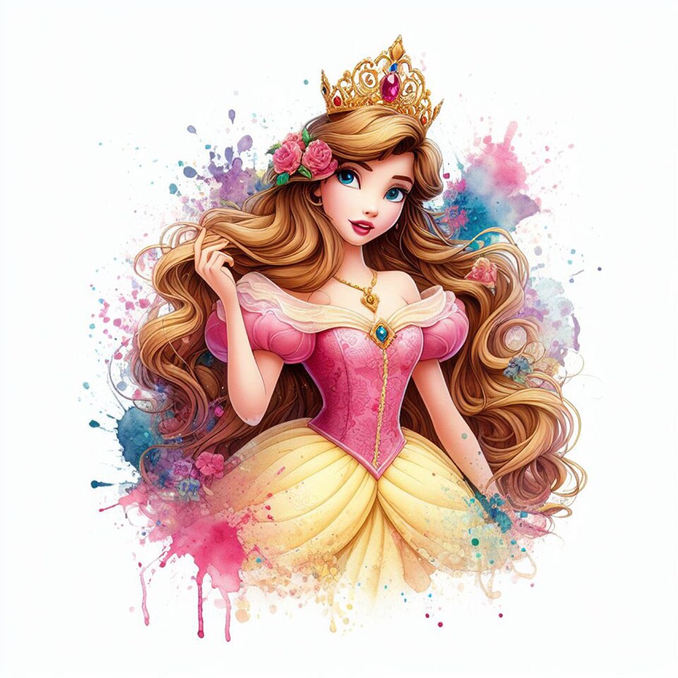 Colorfuln Princess Girl Princess Theme Room Decor Princess Wall Art Colorful Princess ...