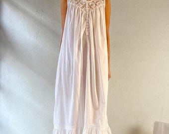 Frauen 100% reine Baumwolle viktorianischen Stil Nachthemd Nachtwäsche feminine weiße Nachthemd gestreift ärmellose lange Nachthemd Lounge tragen Slip Kleid