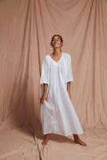 Pure cotton women wear Victorian style nightgown Sleepwear feminine white nightdress long sleeve nightie product logo