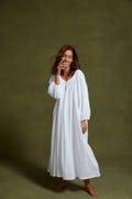 100% Pure cotton women wear Victorian style nightgown Sleepwear feminine white nightdress long sleeve nightie lounge wear dress product logo