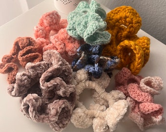 Scrunchies de crochet (cualquier color)