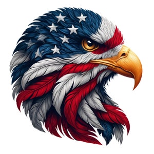 Laser Engraving PNG File | Digital Download | American Bald Eagle | Flag | USA | Patriotic | United States