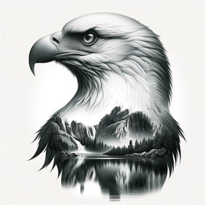 Laser Engraving PNG File | Digital Download | American Bald Eagle | Flag | USA | Patriotic | United States