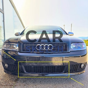 Audi A4 B6 UltraSport Package Front Bumper Center Lower Grille in Honeycomb (3-Piece Design)
