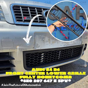 Audi S4 B6 Front Center Lower Grille – Custom Full Honeycomb Design
