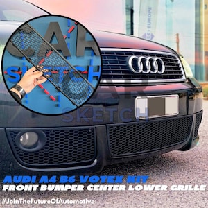 Audi A4 B6 Votex Kit Front Bumper Center Lower Grille * 8E0 071 613 A * (3-Piece Design)