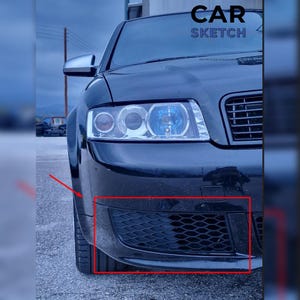 Audi A4 B6 UltraSport Package Front Bumper&#39;s Side Lower Grills *NO FOG Light HOLE*