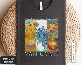 Van Gogh Art Shirt, Van Gogh Aesthetic T-Shirt, Classical Art Tee Gift, Art Lover Vintage Cottagecore Artist Gifts, Art Teacher Gift | 0924