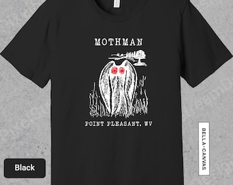 Mothman Shirt, Urban Legend Shirt, Moth Man Legend, West Virginia Mothman, Funny Cryptid Gift, Horror Tee 0909