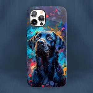 Black Lab Tough Handyhülle, Labrador Retriever Art, Labrador Mama Geschenk, passend für iPhone 15, 14, 13, 12+, Samsung S23, S22+, Pixel 5, 6, 7 | 0289