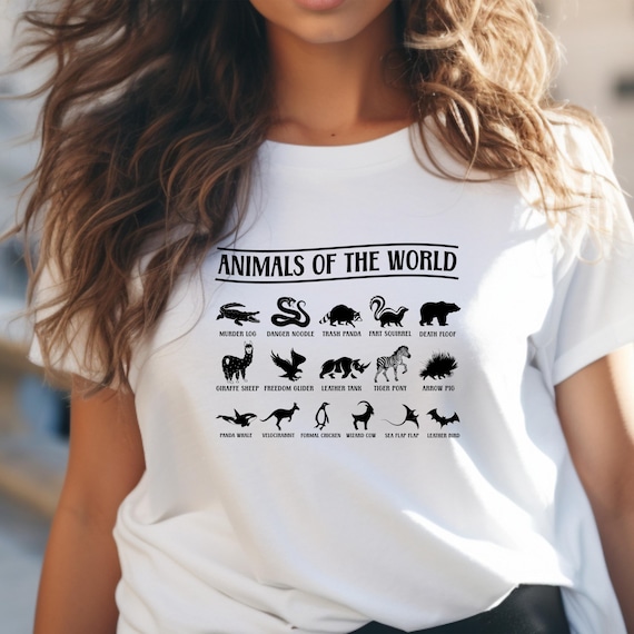 Funny T-Shirt - Animals Of The World Real Names Tee Funny T-Shirt - Animals Of The World Real Names Tee