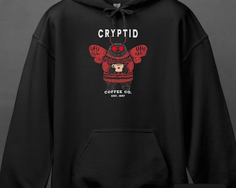 クリプティッドコーヒーカンパニーパーカー、モスマンシャツ、ヴィンテージモスマンスウェットシャツ、クリプティッドギフト、都市伝説、ウェストバージニア州ポイントプレザントギフト | 0960
