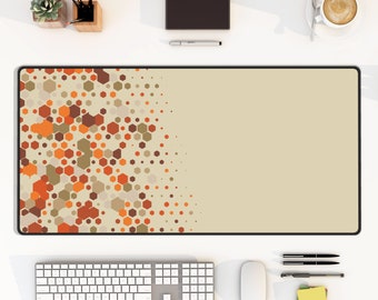 Alfombra de escritorio hexagonal / Patrón abstracto / Alfombrilla de ratón grande / Regalo único de oficina en casa