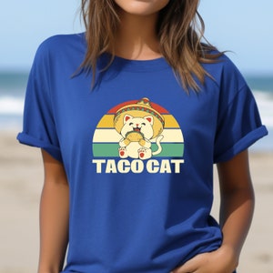 Camiseta divertida de gato con tacos / Camiseta de gato kawaii / Camiseta con lindo juego de palabras sobre comida / Camiseta de gato kawaii con tacos / 0491
