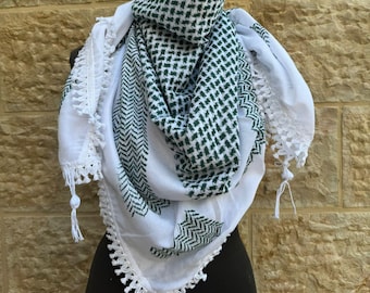 パレスチナのクーフィーヤ スカーフ حطة الكوفية الفلسطينية (本物の