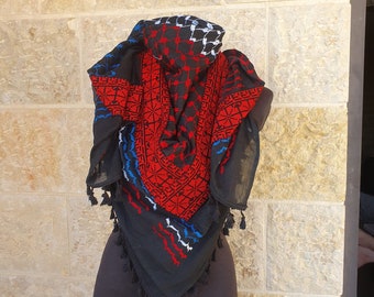 Sciarpa originale Hirbawi Shemagh Keffiyeh Kufiya arabo palestinese Hatta Sciarpe di cotone 100% nuove di zecca realizzate in Palestina