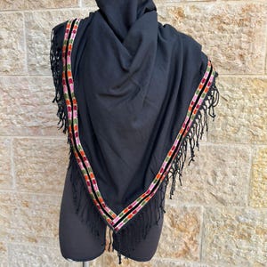 one of a kind Tatreez Kufiyah scarf (Made in Palestine)