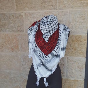 Made In Palestine Tatreez  Kufiyah scarf