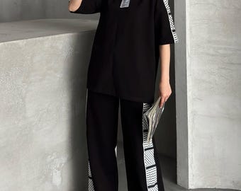 Watan Black Übergroßes Matching-Set