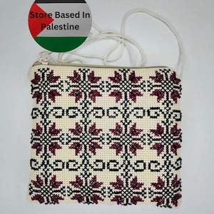 Medium Handmade Palestinian Embroidered Bag – Made in Palestine