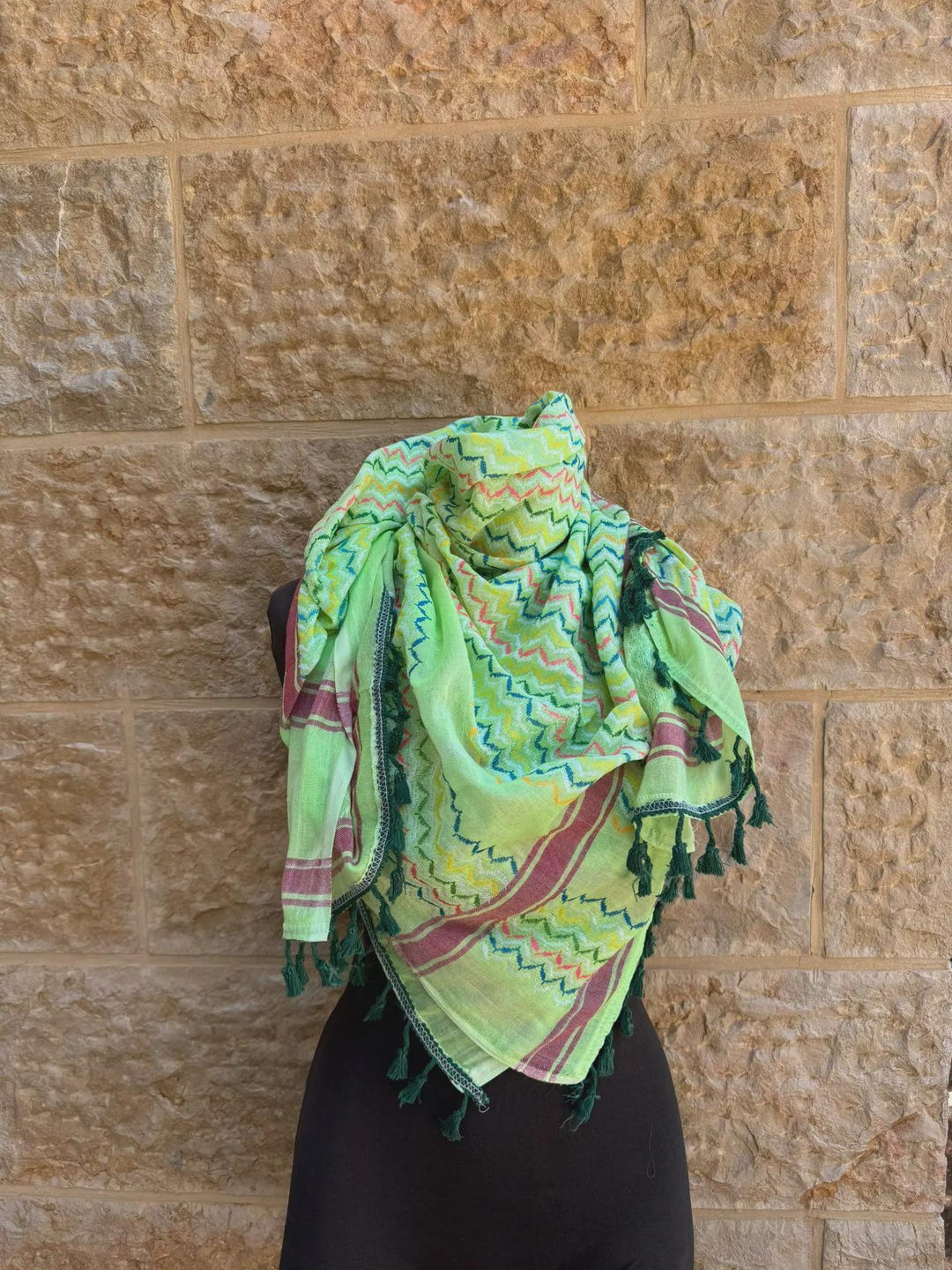 Exploding Green パレスチナ製クフィヤスカーフ - Etsy 日本