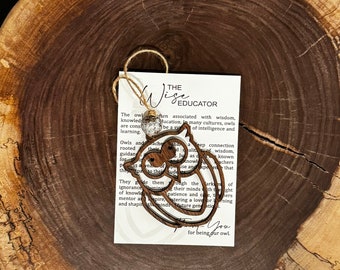 THE WISE EDUCATOR/owl Story Card Ornament