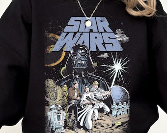Vintage Disney Star Wars Sweatshirt, Retro Star Wars Tee, Streetwear Star Wars Tee,
