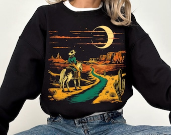 Western Sweatshirt, Cowgirl Graphic Sweatshirt, Retro Western Rodeo Shirt,