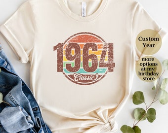 Classic 1964 Birthday Shirt, Vintage 1964 Birthday T-Shirt, Retro Birthday Sweatshirt, 60th Birthday Man and Women,