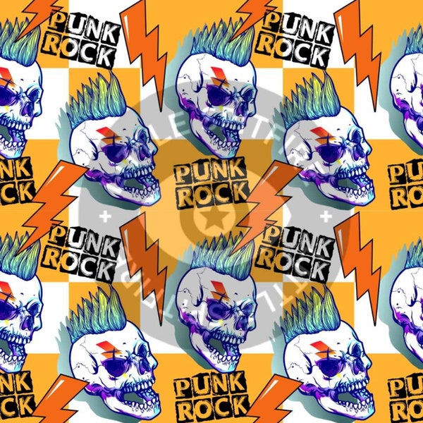 Punk Rock Skull Seamless Design