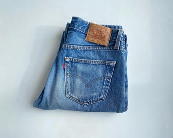 W31 l33 90s vintage 501 (anhänger 32x34, ist 31x33). Hergestellt in USA 1999.