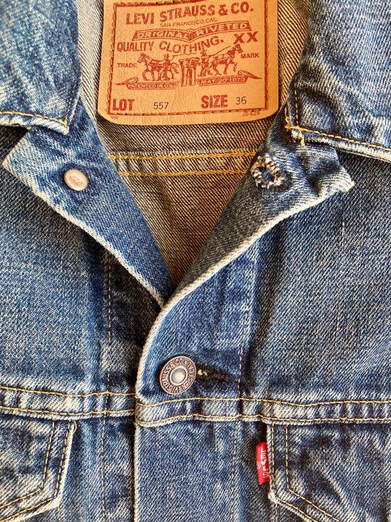 Vintage 80s Levis 557 Denim Trucker Jacket (XS) - Etsy