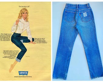 Patch blanc Levi's vintage - w27 l31 - Etats-Unis, 1979