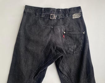 Rare Levi's Engineered Twisted Leg Dark Wash Denim Flare