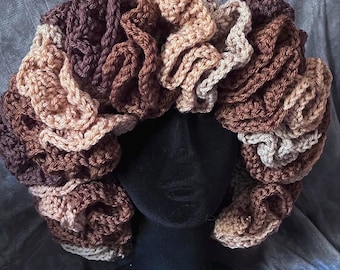 Earth tone Jumbo Ruffle Bucket Hat