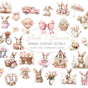Easter Clipart Commercial Use Clipart Spring Clipart Spring PNG Cute Easter Bunny Clipart Bunny PNG Clipart Transparent PNG Digital Stickers