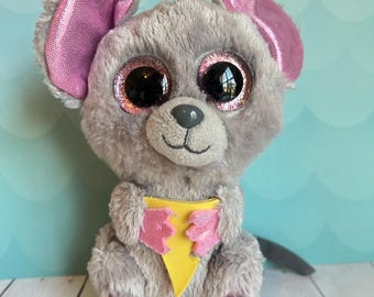 Ty Beanie Boo Mac the Mouse with Pink Accents 6”