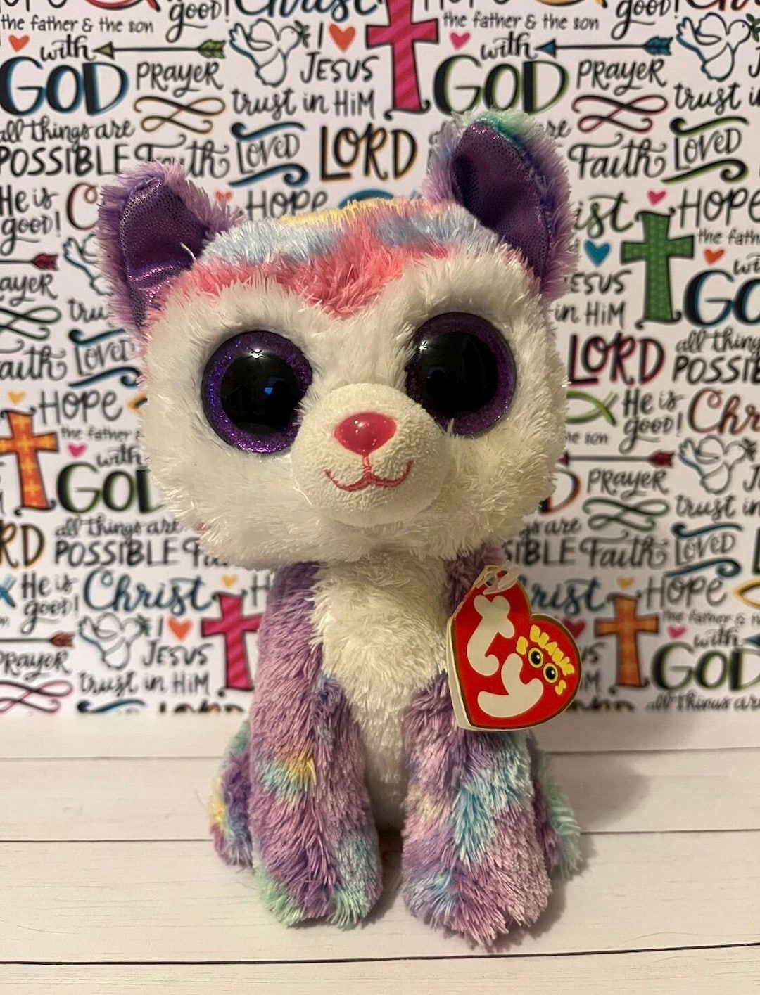 Jucarie de plus TY - Beanie Boos, Caine Husky, 15 cm