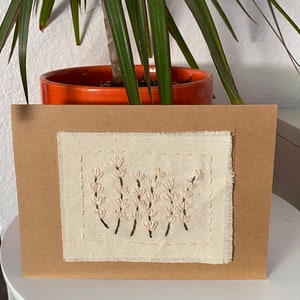 Wildblumen gestickte Grußkarte | Weiß | Geburtstag, Hochzeit, Baby, Bridal Shower, Jubiläum, Brautjungfer, Valentine, Wandkunst