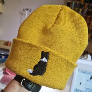 Embroidered Border Collie Beanie: Soft Knit Dog Breed Hat Free Delivery More Colours Animal Embroidery Gift Lovely Cute Funny