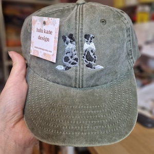 Bestickte Merle Border Collie Cap - Vintage Style Baumwolle