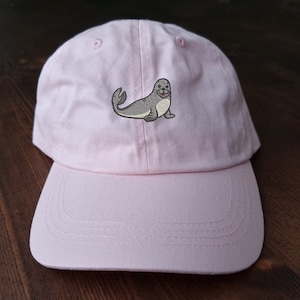 Fun Seal Design Machine Embroidered Dad Style Cap Available in More Colours - Free Delivery