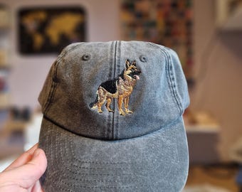 Gorra de pastor alemán bordada: algodón estilo vintage, envío gratuito
